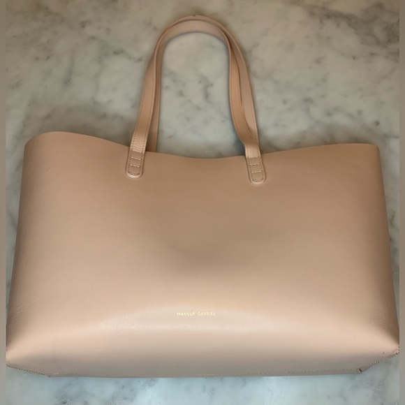 MANSUR GAVRIEL Vachetta Leather Tote Blush Pink With Matching Zip Pouch - Picture 2 of 15